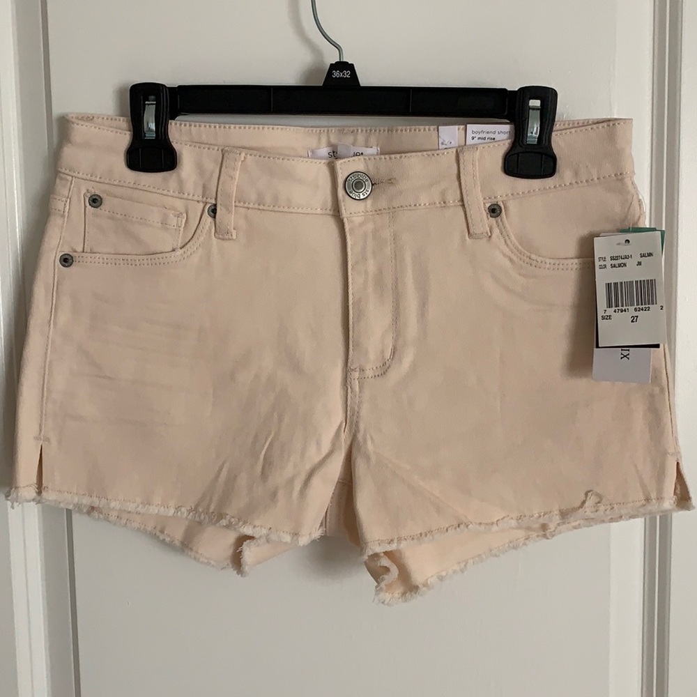 Boyfriend Style Salmon Denim Shorts